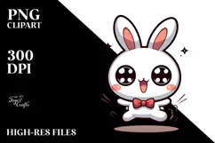 Silly Bunny with Bow Tie, Transparent PNG Product Image 2