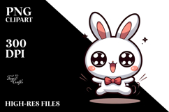 Silly Bunny with Bow Tie, Transparent PNG Product Image 2