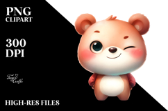 Cute Bear with Winking Eye, Vector Art Product Image 2