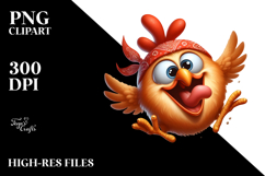Joyful Chicken with Bandana, High-Res PNG Product Image 2