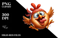 Joyful Chicken with Bandana, High-Res PNG Product Image 2