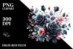 Vibrant Black Roses | Clipart Product Image 2