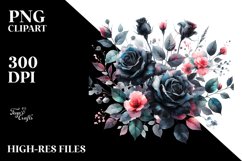 Vibrant Black Roses | Clipart Product Image 1