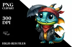 Colorful Dragon with Bandana, PNG Product Image 3
