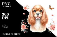 Cute Cocker Spaniel with Big Eyes PNG Product Image 2