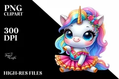 Cute Unicorn Branle Dancer PNG Product Image 1