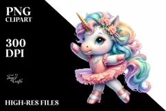 Baby Unicorn in Quickstep Dancer's Outfit, Magical PNG Product Image 1