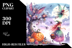 Vibrant Drawing of Fairy for Halloween | Clipart Product Image 2