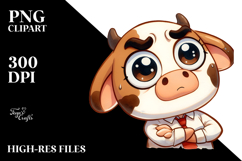 Enthusiastic Cow with Party Hat, Transparent PNG Product Image 2