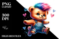 Vibrant Baby Bear Jumping, Transparent PNG Product Image 2