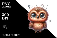 Funny Baby Owl Portrait | Sublimation | Clipart Product Image 2
