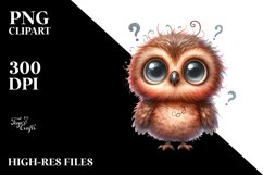 Funny Baby Owl Portrait | Sublimation | Clipart Product Image 3