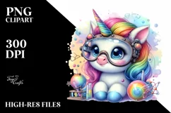 Colorful Scientist's Goggles Unicorn PNG Product Image 3