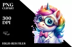 Colorful Scientist's Goggles Unicorn PNG Product Image 3