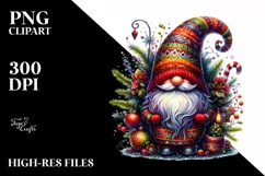 Detailed Vibrant Christmas Gnome PNG Product Image 1