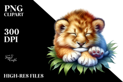 Sleeping Baby Lion | Sublimation | Clipart Product Image 2