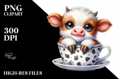 Cute Highland Cow Smiling in Cup | Sublimation | Clipart Product Image 3