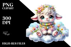 Baby Lamb with Spring Clothes, Colorful PNG Product Image 2
