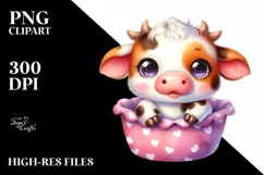 Colorful Baby Cow in Pocket | Clipart Product Image 1