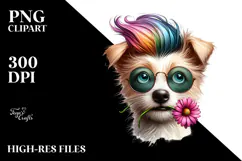 Funny Dog with Cool Hair PNG Product Image 2