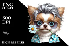 Funny Dog with Cool Hair PNG Product Image 2