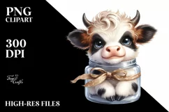 Vibrant Baby Cow Watercolor Product Image 3