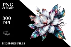 Detailed Shiny Gardenia Watercolor Splash Product Image 1