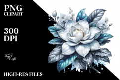 Detailed Shiny Gardenia Watercolor Splash Product Image 3
