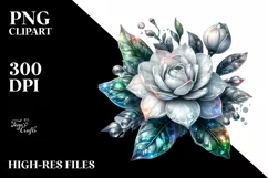 Detailed Shiny Gardenia Watercolor Splash Product Image 3