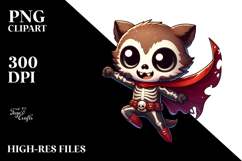 Dancing Skeleton in Superhero Cape, PNG Product Image 2