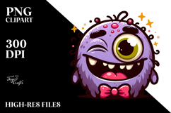 Silly Monster with Winking Eye, Joyful Cartoon Product Image 2