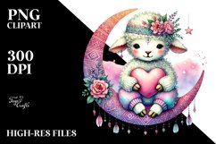 Boho Lamb with Big Heart PNG Product Image 2