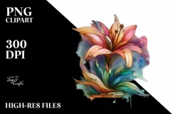 Wooden Stained Lily,Summer Flower Clipart Product Image 3