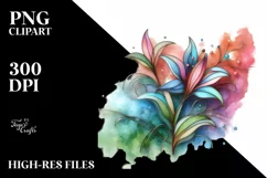 Wooden Stained Lily,Summer Flower Clipart Product Image 1