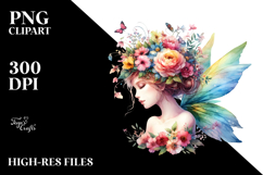Fairy with Floral Wreath, PNG Product Image 2