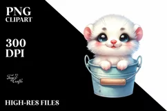 Colorful Smiling Baby Ermine Clipart Product Image 3