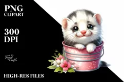 Colorful Smiling Baby Ermine Clipart Product Image 1