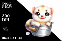 Colorful Smiling Baby Ermine Clipart Product Image 3