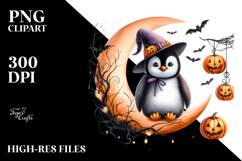 Penguin in Halloween Costume, Sitting on Half Moon Product Image 2