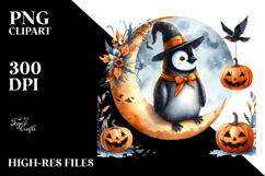 Penguin in Halloween Costume, Sitting on Half Moon Product Image 2