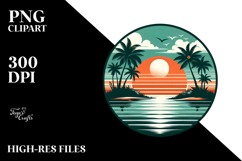 Retro Tropical Island Sunset, 20 oz Tumbler Product Image 2