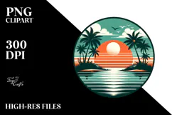 Retro Tropical Island Sunset, 20 oz Tumbler Product Image 2