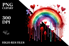 Colorful Rainbow Heart, Digital Painting PNG Product Image 2