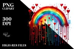 Colorful Washed Rainbow with Blood and Hearts, Transparent Product Image 2