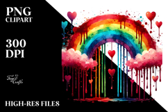 Washed Rainbow with Hearts PNG Product Image 2