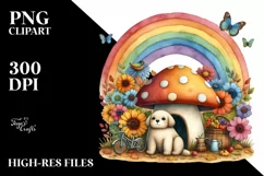 Rainbow Mushroom Bird Butterfly Bike | Sublimation | Clipart Product Image 3