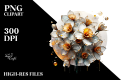 Abstract Narcissus with Golden Insertions, Transparent PNG Product Image 2