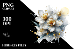 Abstract Narcissus with Golden Insertions, Transparent PNG Product Image 2