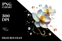 Abstract Narcissus with Golden Insertions, Transparent PNG Product Image 2