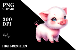 Simple Baby Pig in Style PNG Product Image 2